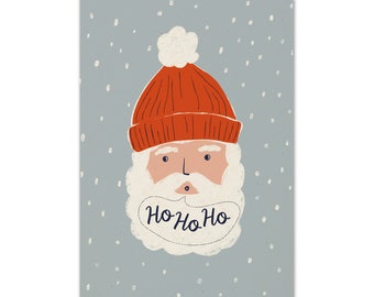 Postkarte Weihnachtsmann 'Ho Ho Ho'