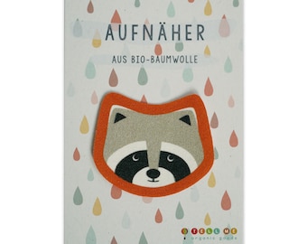 Aufnäher WASCHBÄR Bio 6 cm x 7 cm