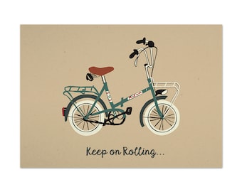 Postkarte FAHRRAD 'Keep on Rolling...'