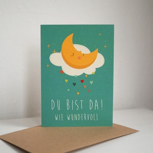 Klappkarte zur Geburt MOND