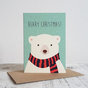 Weihnachtskarte EISBÄR 'Beary Christmas!'
