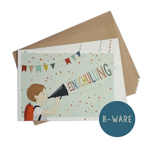 Conjunto de 6 convites para matrícula escolar BOY | + 6 envelopes > estoque B