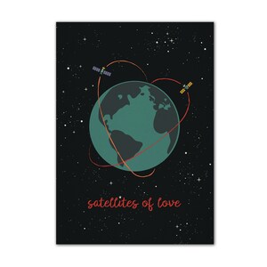 Postal LOVE 'satélites do amor'