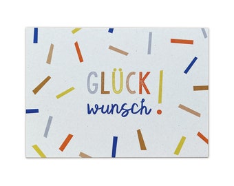 Postkarte GLÜCKWUNSCH Konfetti