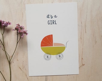 Postkarte GEBURT 'It's a Girl'