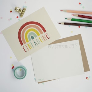 Cartão de convite RAINBOW + 1 envelope
