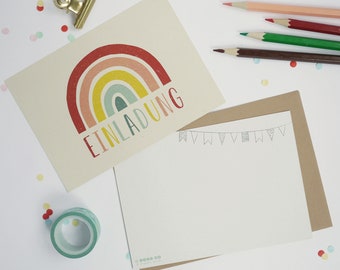 Invitation card RAINBOW + 1 envelope