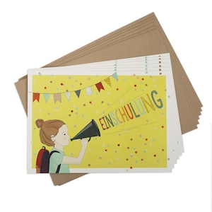 Lot de 6 cartons d'invitation pour la scolarisation des FILLES | + 6 enveloppes