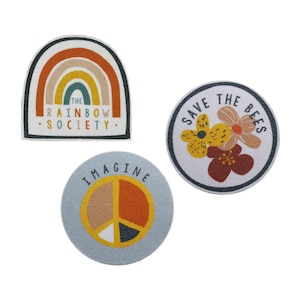 Organic Patch Set of 3 BETTER FUTURE Peace Rainbow Diversity
