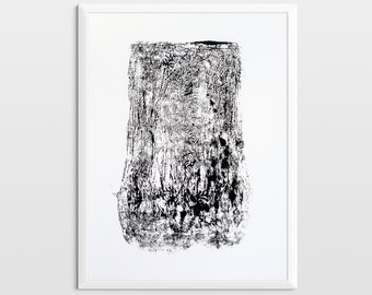 Original Monoprint by Neil Coombs 2016 Seated Woman and Frog Hand made unique print unframed Monotype Signed and Dated Orange and Black