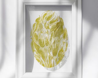 Modern Tulip Flowers Linocut Print Plexiglass Floral Botanical Original Artwork Farm Bedroom Wall Art Window Nook Decor Mother Gift Ideas