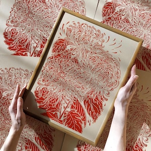 red chrysanthemum japanese wall art flower lino linocut print original artwork printmaking botanical bedroom decor cottagecore hostess gift linogravure thanksgiving table rustic christmas
living room teacher appreciation back to school linoldruck floral nature educators new apartment handprinted large entryway farmhouse mother mom wife girlfriend sister godmother grandmother lover housewarming home dining kitchen dorm Rustic Handmade Thank You Coworker Gratitude Mentor Say Thanks Unique Present