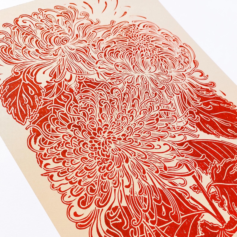 red chrysanthemum japanese wall art flower lino linocut print original artwork printmaking botanical bedroom decor cottagecore hostess gift linogravure thanksgiving table rustic christmas
living room teacher appreciation back to school linoldruck floral nature educators new apartment handprinted large entryway farmhouse mother mom wife girlfriend sister godmother grandmother lover housewarming home dining kitchen dorm Rustic Handmade Thank You Coworker Gratitude Mentor Say Thanks Unique Present