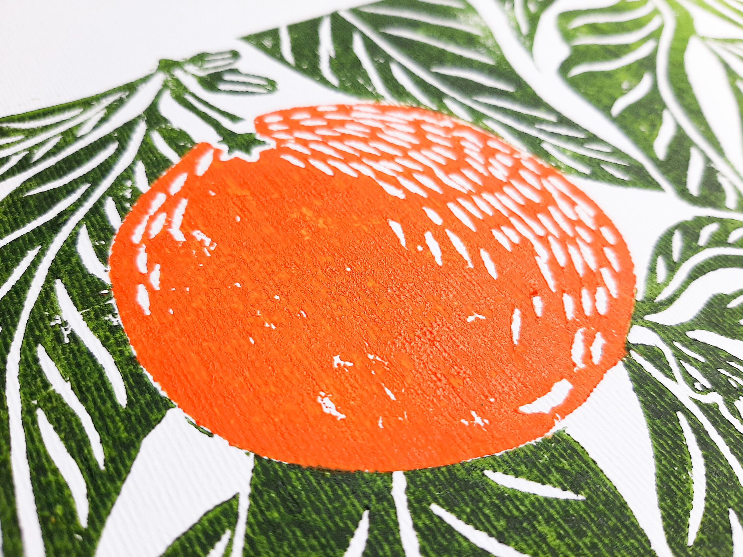 Set of 2 prints Oranges and lemons Original linocut print Etsy