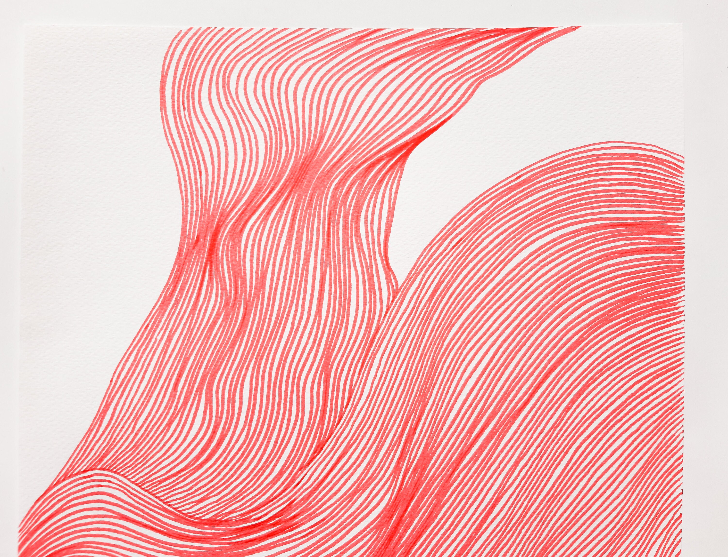 Unique red abstract artwork Original line drawing Contemporary Etsy