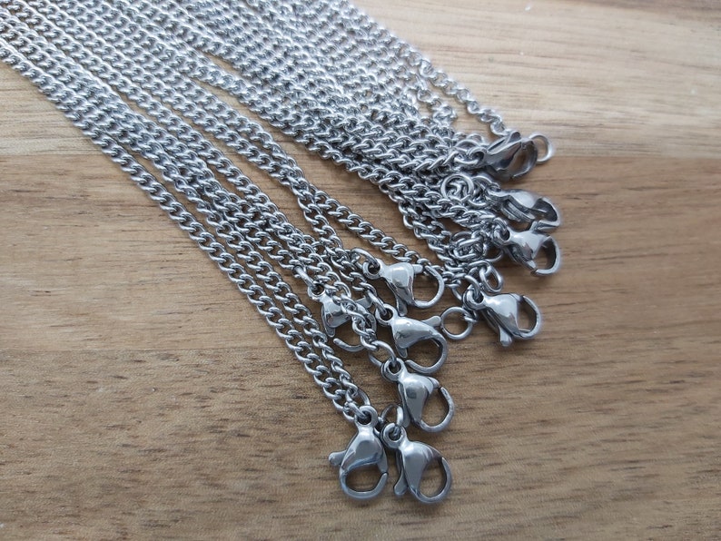 Chaines colliers de 45 cm en acier inoxydable Lot de 10 chaînes image 2
