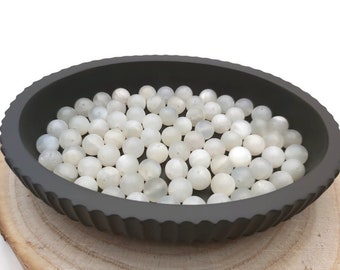 Perles Pierre de lune Grade A - Perles rondes de 8 mm - Pierre naturelle non teinte. Pierre semi-précieuse. Création bijoux bracelet