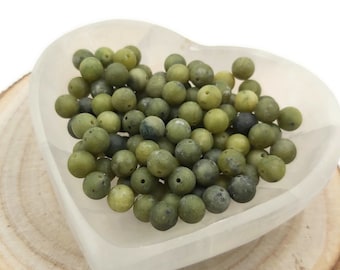 MJDCB Lot De 43 Perles Rondes En Vrac, Pierres Semi-précieuses, Pierre De Jade, 8 Mm, Pour La Fabrication De Bijoux, Bracelets, Colliers, Orange