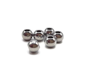 100 Perles séparateurs acier inoxydable - 4 x 3 mm - Intercalaires - Lot de 100 pièces