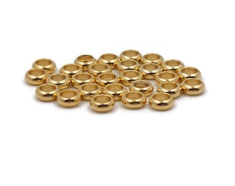 Rondelles acier inoxydable doré 5 x 2 mm - Lot de 10 pièces - Séparateurs perles - Intercalaires