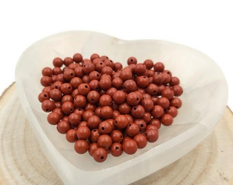 Perles Jaspe rouge Grade A 6 mm - Perles rondes - Pierre naturelle non teinte. Création bijoux, bracelet collier