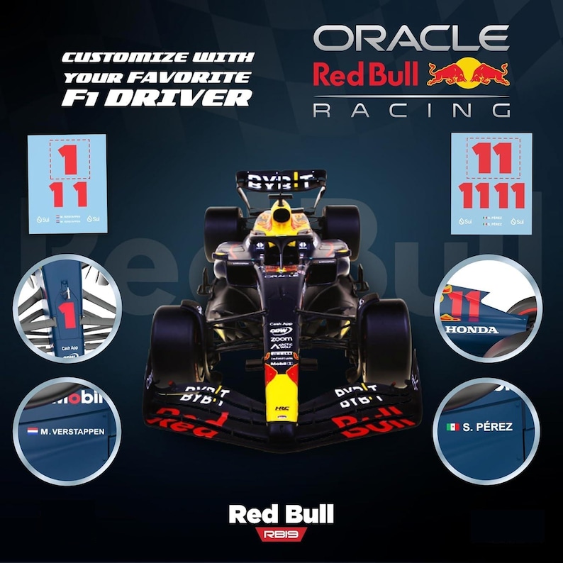 Custom Red Bull Model Kit - Formula One - 1/18 Scale - Max Verstappen ...