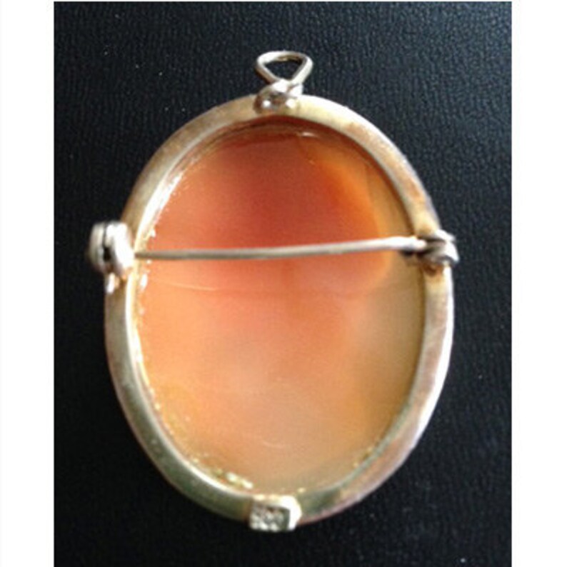 Carnelian Shell Cameo PendantBrooch from the 1920\u2019s