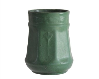 Antique Zanesville Matte Green Glazed Arts and Crafts Vase