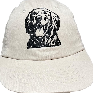 Happy Golden Retriever Baseball Cap/Machine Embroidered Design/Adult and Kids Sizes/24 Hat Colors