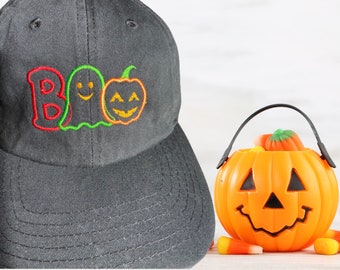 Fun! Halloween Baseball Cap/"BOO" Lettering/Multiple Colors and Sizes/Kids and Adults