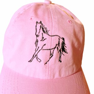 Custom Standing Horse Silhouette on a Baseball Cap/Kids and Adult Sizes/24 Hat Colors/Great Gift for Any Horse Lover