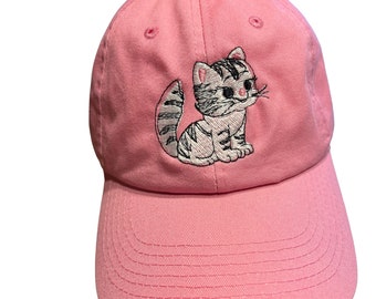 TODDLER Tiny Cat Unstructured Low Profile Baseball Cap - Dad  display picture 1