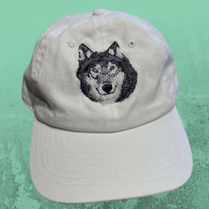 Bestickte Wolf Baseball Cap - Besticktes Geschenk für Papa Hut, Tierliebhaber