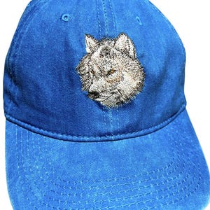 Realistic Grey Wolf Baseball Cap/Intricately Detailed Design/25 Hat Colors/Kids and Adult Sizes