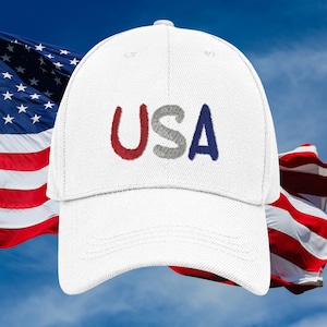 Casquette de baseball brodée patriotique des États-Unis - Tailles réglables pour enfants et adultes : casquette drapeau américain