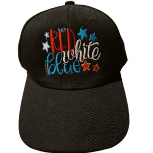 Embroidered Patriotic Hat: Red White Blue, Custom Ball Cap