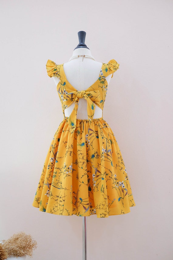 yellow flower sundress