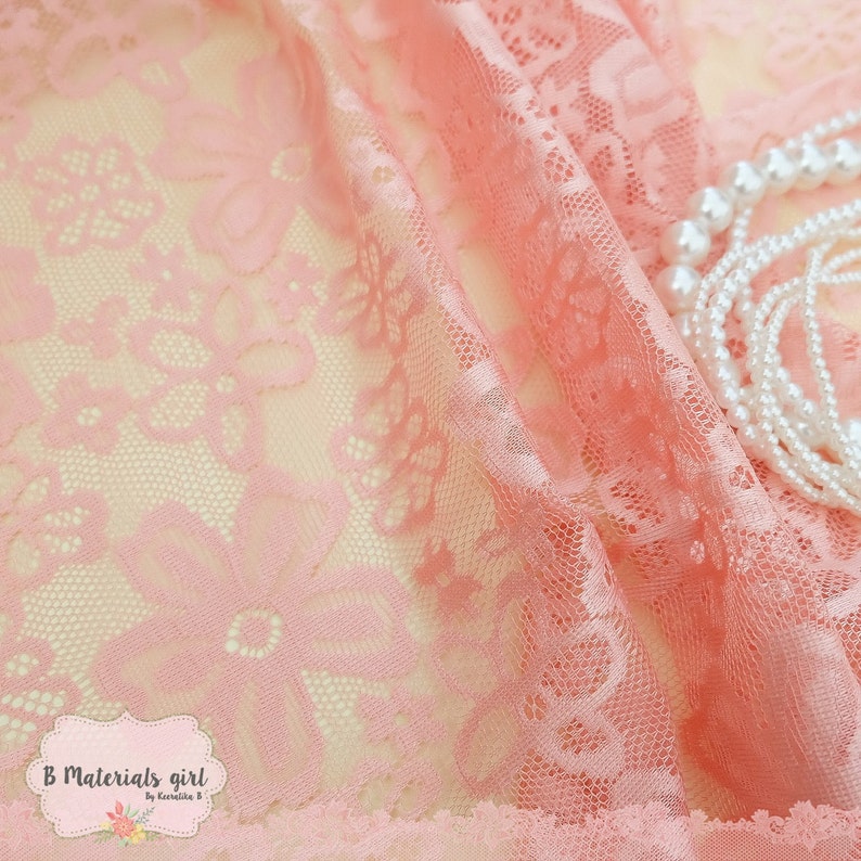 Peach Lace Fabric Peach Lace For Handmade Floral Lace Wedding Peach Lace Bridesmaid Lace Peach Lace For Making Clothes Craft