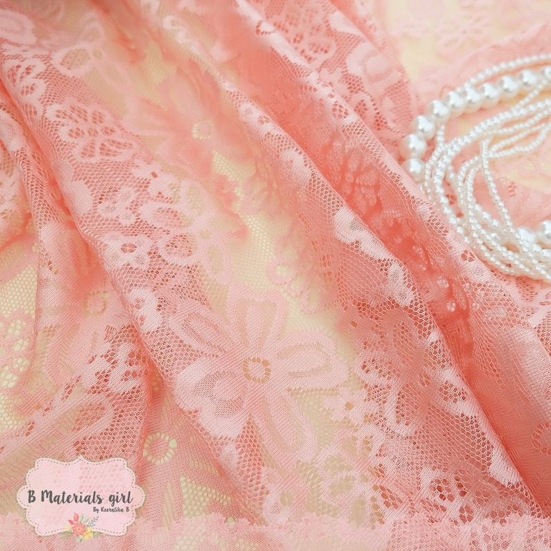 Peach Lace Fabric Peach Lace For Handmade Floral Lace Wedding Peach Lace Bridesmaid Lace Peach Lace For Making Clothes Craft