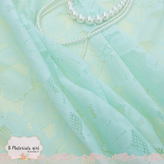 mint green lace material