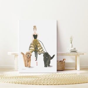 CUSTOMIZE WITH YOUR Dogs,  Art  Print | Dog Gift, Dog Mom, Dog Lover Gift, Dog Art, Watercolor Goldendoodle Labradoodle Dog Art