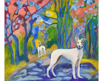 GREYHOUND DOG ART Print Greyhound Colorful Art Wall Decor for Home or Office