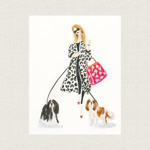 CAVALIER KING CHARLES Dog Art Print | Customize with your dog(s)