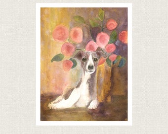 ITALIAN GREYHOUND DOG From Original Watercolor Painting