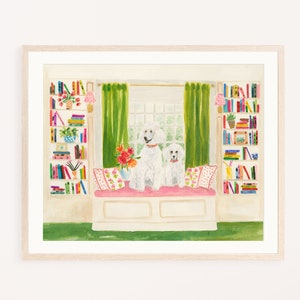 Poodle Dog Art Print, White Poodle Wall Art, Poodle Print, Poodle Dog Art, Watercolor Poodle Print, Standard Poodle Art, Poodles