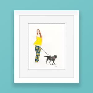 BLACK LABRADOR RETRIEVER Art Print  from my original watercolor painting for Labrador dog lover home decor