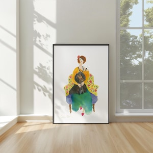 CAVALIER KING CHARLES Spaniel Dog Art Print | Dog Lover Artwork