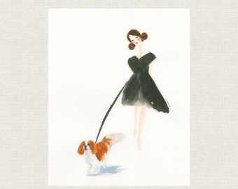 Personalize com a raça do seu cão, Cavalier King Charles Spaniel Art Print | Cavalier Gift, Blenheim Cavalier, Dog office gift, Dog Lover Gift,