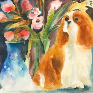 CAVALIER KING Charles Spaniel Canvas Art Print, Cavalier Dog Art, Cavalier Colorful, Cavalier Art, Canvas Dog Art