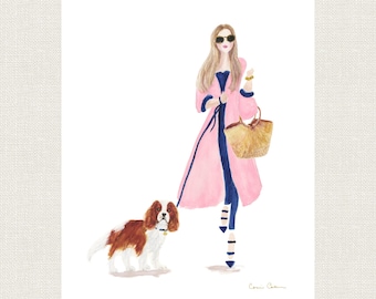 Customize with your dog, Cavalier King Charles Spaniel Art Print